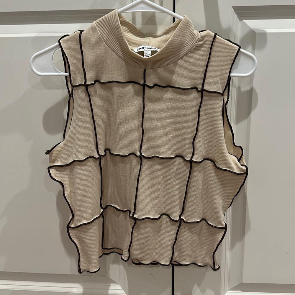Cream Top with Brown detailing